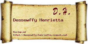 Dessewffy Henrietta névjegykártya